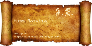 Huss Rozvita névjegykártya